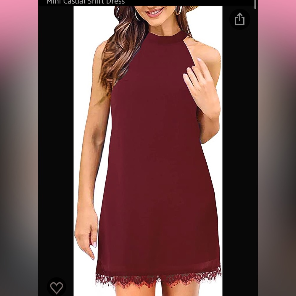 NWT Fantaist Burgundy Sleeveless halter dress. Size US-M(8-10)